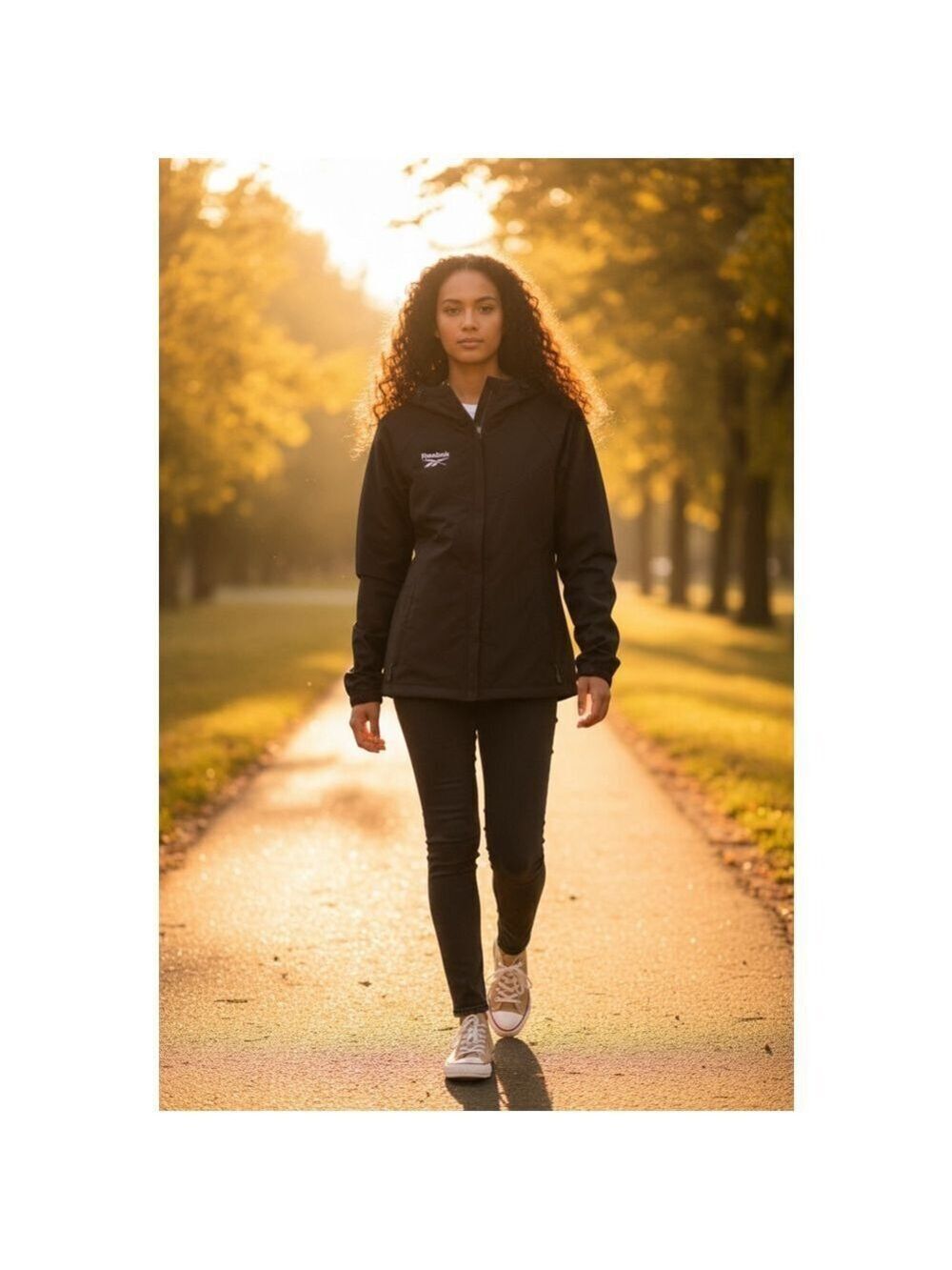 Reebok Women’s Fleece Lined Softshell Hooded Jacket Black Size Large